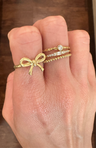 Solid Gold Bow Ring