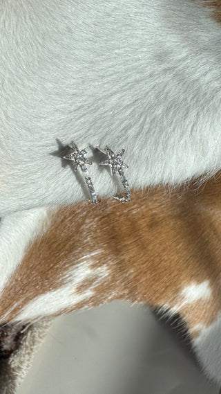 Diamond Star Hoop Earrings