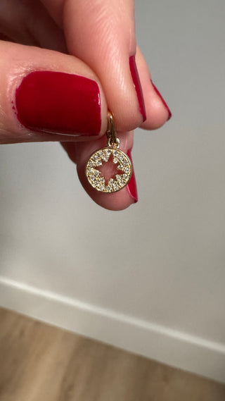 14K Yellow Gold Diamond Starburst Enhancer Charm