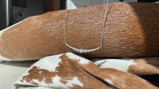 Graduated Curving Diamond Bar Necklace