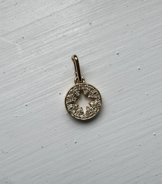 14K Yellow Gold Diamond Starburst Enhancer Charm