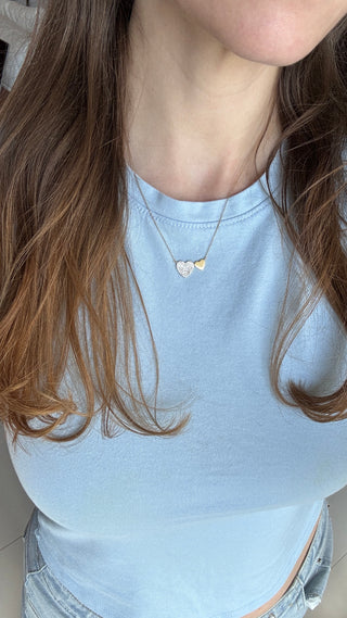 Double Heart Diamond Necklace