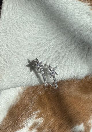 Diamond Star Hoop Earrings