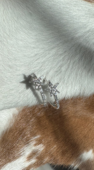 Diamond Star Hoop Earrings