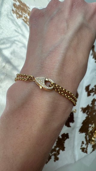 14k Gold Diamond Lobster Clasp Pendant Solid Gold Openable Lock for Charms and Necklaces