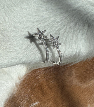 Diamond Star Hoop Earrings