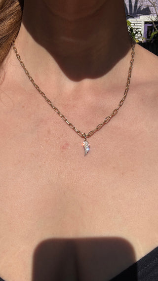 Dainty Diamond Angel Wing Charm with Clip Enhancer 14k