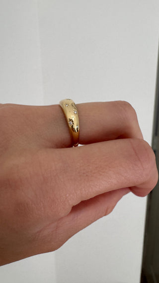 14k Diamond Dome Star Ring