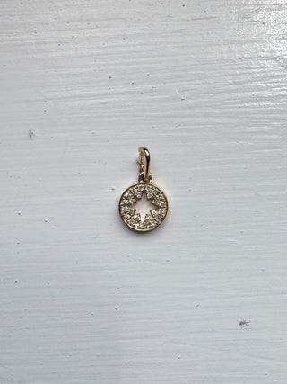 14K Yellow Gold Diamond Starburst Enhancer Charm