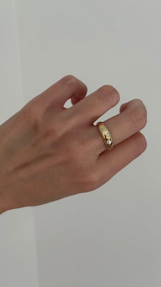 14k Diamond Dome Star Ring