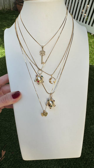 Vintage 14k Emerald + Ruby Sputnik Charm