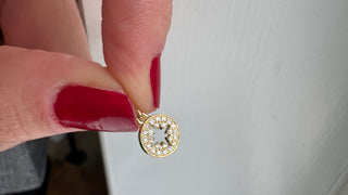 14K Yellow Gold Diamond Starburst Enhancer Charm