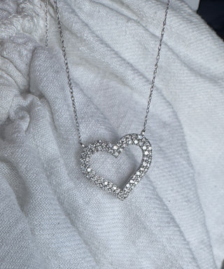 White Gold Diamond Heart Necklace .50ctw