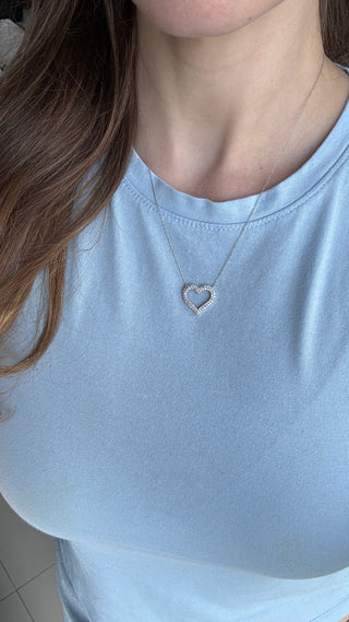 White Gold Diamond Heart Necklace .50ctw