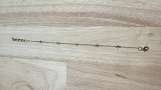 14k Emerald Dainty Bracelet - May Birthstone