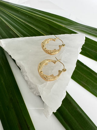 14k Vintage Fish Hoops