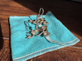 Authentic Vintage T & Co. Bow Earrings ( Sterling silver and 18k)