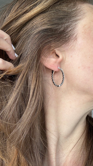 Inside Out Natural Diamond Hoops 1.5 ctw