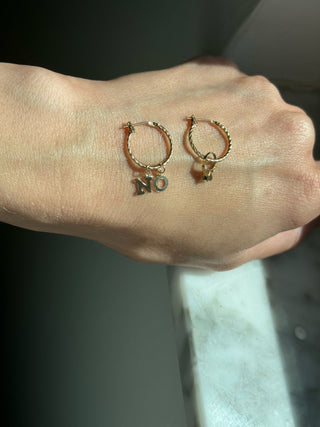 14k Solid Gold Initials “A-Z” Letters Name Charm