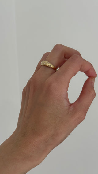 14k Diamond Dome Star Ring