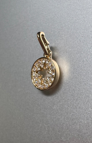 14K Yellow Gold Diamond Starburst Enhancer Charm