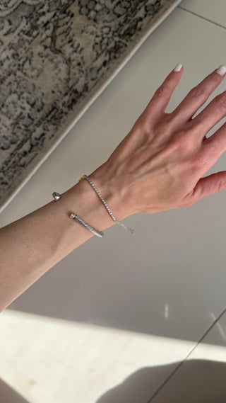 Natural diamond tennis bracelet