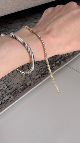 Natural diamond tennis bracelet