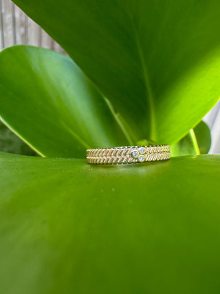 Triple Natural Diamond Double Texture Band