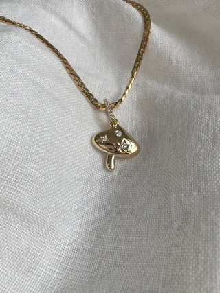 14K Yellow Gold Natural Diamond Mushroom Charm