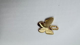 14k Gold Diamond Butterfly Charm with Connector | Pave Butterfly Pendant in Solid Gold