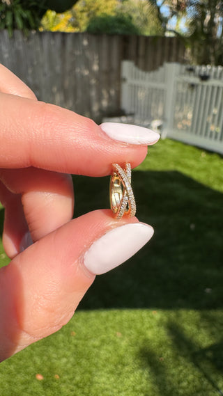 Diamond X Design Ear Cuff 14k