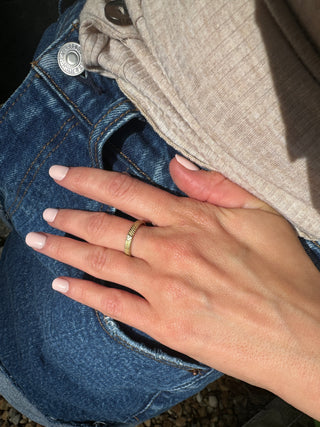 Triple Natural Diamond Double Texture Band