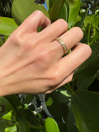 Triple Natural Diamond Double Texture Band