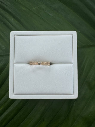 Triple Natural Diamond Double Texture Band