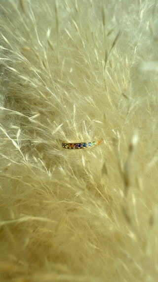 14k Gold Rainbow Ear Cuff