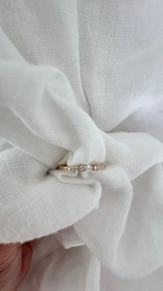 Stacking pave & emerald Ring