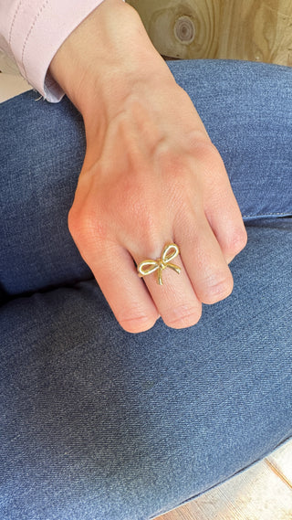 Solid Gold Bow Ring