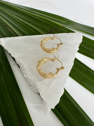 14k Vintage Fish Hoops