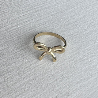 Solid Gold Bow Ring