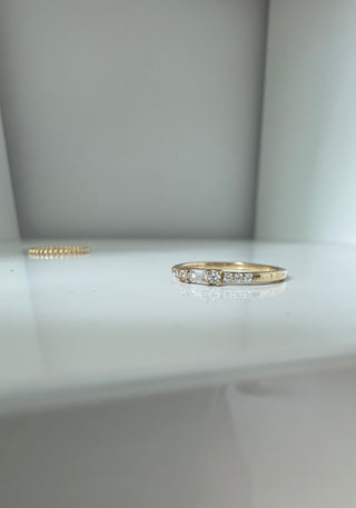 Stacking pave & emerald Ring