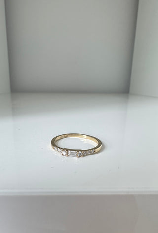 Stacking pave & emerald Ring