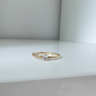 Braided stacking band bezel stone