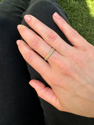 Triple Natural Diamond Double Texture Band