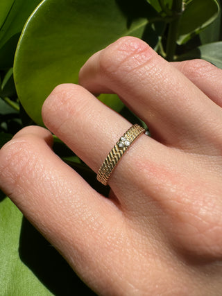 Triple Natural Diamond Double Texture Band