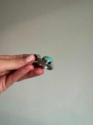 Vintage Sterling Silver Turquoise oval pendant