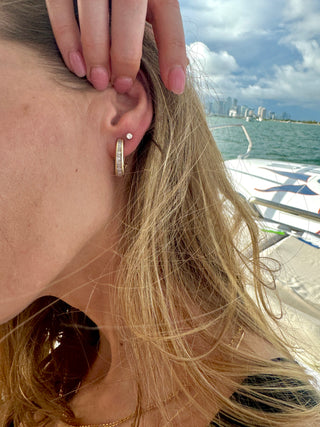 Vintage 10k Gold Natural Diamond Baguette Stunning Earrings