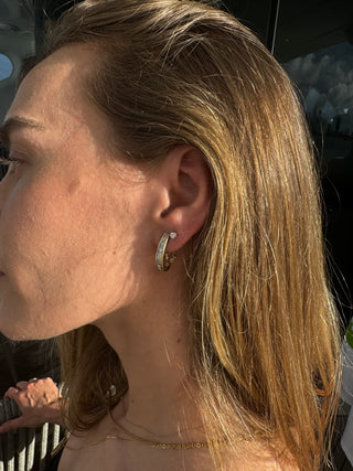 Vintage 10k Gold Natural Diamond Baguette Stunning Earrings